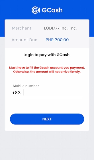 Step 4: enter your phone number to log in to GCash.